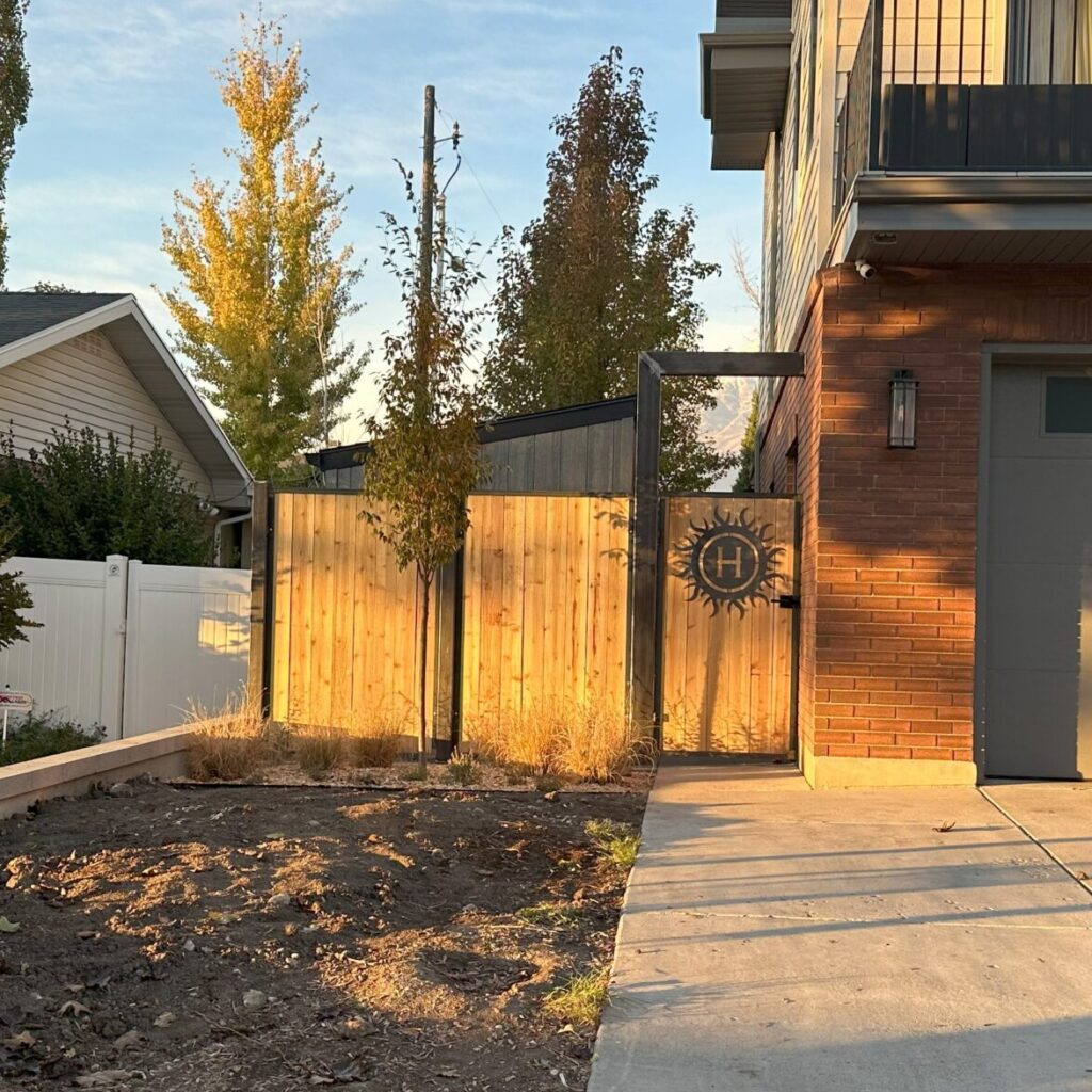 custom metal framed fence